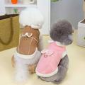 Yirtree Cute Stylish Pet Cotton Coat Button Closing with Traction Rope Buckle Thickened Small Medium Dogs Tractable Cotton Coat