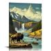 FLORID Yellowstone National Park Poster National Park Posters Vintage Travel Posters Abstract Nature Landscape Forest Wall Art Pictures for Bedroom Office Living Room (FRAMED)