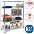 Seville Classics UltraDurable Commercial-Grade 5-Tier NSF-Certified Steel Wire Shelving with Wheels 60 x 24 Chrome