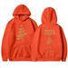 Jalioing Hooded Sweatshirt for Women Solid Color Double-Sided Printing Fall Winter Baggy Long Sleeve Hoodies (3X-Large Orange)