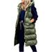 Diufon Puffer Hoodies Jacket for Women Sleeveless Zip Up Long Outwear Down Coats with Pocket for Cold Weather