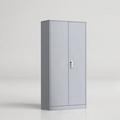 72 inch Metal Garage Storage Cabinet with Locking Doors and Adjustable Shelves Cement Grey Metal Finish