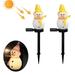 2PCS Christmas Decoration Snowman Solar Garden Light Outdoor Solar Ground Plug Light Lawn Landscape Light Atmosphere Light-Orange