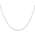 Solid 14K White Gold Carded 0.7mm Cable Rope with Spring Ring Lock Chain - 18