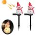 2PCS Christmas Decoration Snowman Solar Garden Light Outdoor Solar Ground Plug Light Lawn Landscape Light Atmosphere Light-Red