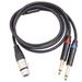 TINYSOME 3-Pin XLR Female to Dual 6.35mm 1/4 TS Mono Microphone Patch Cable for Speaker