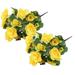 Bouquets Hanging Party Artificial flower bush Artificial flowers begonia Silk flower bushes 2PCS Decoration Artificial Flower Gift Outdoor Silk Begonia Bush Ã¢Â€Â“ Flowers DÃƒÂ©cor Yellow