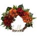 HANXIULIN Front Door Wreath Fall Wreath Fall Wreath Orange Red Hydrangea Wreath Handmade Wreath Hello Wreath Farmhouse Wreathï¼ˆ16Inï¼‰ Holiday Home Decor