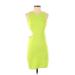 Victor Glemaud Casual Dress - Bodycon Crew Neck Sleeveless: Green Print Dresses - Women's Size Small