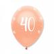 Rose Gold 40th Balloons | Birthday Age Milestone Decorations x6