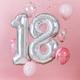 18th Birthday Foil Balloon Kit | Age Number Iridescent Helium Party Decorations