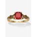 Women's Cushion Cut Birthstone Ring In Gold-Plated Sterling Silver by Easy Street in July (Size 8)