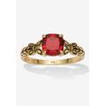 Women's Cushion Cut Birthstone Ring In Gold-Plated Sterling Silver by Easy Street in July (Size 8)