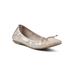 Wide Width Women's Sunnyside Ii Casual Flat by White Mountain in Antique Gold Print (Size 8 W)