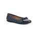 Women's Seaglass Casual Flat by White Mountain in Navy Smooth (Size 10 M)