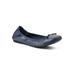 Wide Width Women's Sunnyside Ii Casual Flat by White Mountain in Navy Smooth (Size 8 1/2 W)