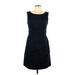 Connected Apparel Casual Dress - A-Line Scoop Neck Sleeveless: Black Print Dresses - Women's Size 10