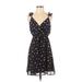 Madewell Casual Dress - Mini Plunge Sleeveless: Black Dresses - Women's Size 0