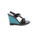 Wedges: Teal Solid Shoes - Women's Size 37 - Open Toe