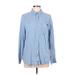 CALVIN KLEIN JEANS Long Sleeve Button Down Shirt: Blue Tops - Women's Size Large