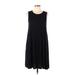 American Eagle Outfitters Casual Dress - A-Line Scoop Neck Sleeveless: Black Solid Dresses - Women's Size Large