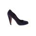 Miu Miu Heels: Slip-on Stiletto Cocktail Party Purple Print Shoes - Women's Size 39.5 - Round Toe