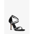 Michael Kors Celia Crystal Embellished Suede Sandal Black 8.5