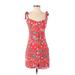 The Andamane Casual Dress - Mini: Red Floral Dresses - Women's Size Small