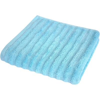 Duschtuch DYCKHOFF "Wellenstreifen", blau (aqua), B:70cm L:140cm, Frottier, Obermaterial: 100% Baumwolle, Handtücher (Packung) Image