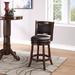 Lark Manor™ Analuz Swivel Counter Wood/Upholstered/Leather in Black/Brown | Counter Stool (26.25" Seat Height) | Wayfair