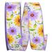 The Holiday Aisle® Lavender Gerberas & Daisies Ribbon Fabric in Green/Indigo/Yellow | 4 H x 1.5 W x 4 D in | Wayfair