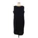 Maya Brooke Casual Dress - Shift Crew Neck Sleeveless: Black Print Dresses - Women's Size 24 Plus