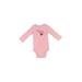 Just One You Made by Carter's Long Sleeve Onesie: Pink Hearts Bottoms - Size 6 Month