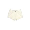 Free People Denim Shorts: Ivory Print Bottoms - Women's Size 26 - Light Wash