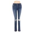 Joe's Jeans Jeggings - Mid/Reg Rise: Blue Bottoms - Women's Size 25 - Distressed Wash