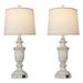 Ophelia & Co. Lieven 25.6 in. Farmhouse Resin Table Lamp Set w/ Dual USB Ports Resin in Gray/White | 25.6 H x 12.5 W x 12.5 D in | Wayfair