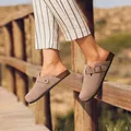 Crestar-Sabots pour femmes mules en daim pantoufles semelle intérieure en liège sandales avec