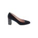 Kate Spade New York Heels: Slip-on Chunky Heel Glamorous Black Print Shoes - Women's Size 7 - Almond Toe