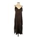 Shades of Grey by Micah Cohen Casual Dress - Midi V-Neck Sleeveless: Brown Leopard Print Dresses - Women's Size Small