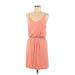 Gap Casual Dress - Mini V Neck Sleeveless: Orange Print Dresses - Women's Size Medium