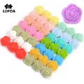 LOFCA 10pcs Double face Silicone Flower Beads Baby Teether Food Grade Baby Teething Toys Accessories
