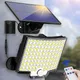 106LED Solar Light Outdoor Waterproof with Motion Sensor Floodlight Remote Control 3 Modes for Patio