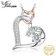 Jewelry Palace Heart Love Rose Gold 925 Sterling Silver Simulated Diamond Pendant Necklace for Women