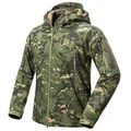 Men's Soft Shell Camouflage Tactical Jacket Men Waterproof Fleece Lined Military Coat Hooded Army