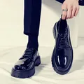 Scarpe Oxford da uomo scarpe da ufficio da uomo in pelle verniciata scarpe formali da uomo scarpe
