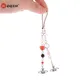 Sweet Girl Heart Pink Beads Love Satellite Phone Charm Keychain Mobile Phone Chain Cool Spice Girl