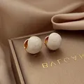 New French Fashion Simple Drop Glaze Round Ball Earrings Collection Gift Party Women Jewelry