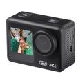 Trevi GO 2552 4K 4K Action Kamera Sport Kamera 4K WLAN mit Dual Display Rumpf Wasserdicht 30 Meter Aufnahmewinkel 360° Eingebautes Mikrofon Micro HDMI Micro SD Akku