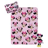 Disney Minnie Mouse Pink 3 Piece Travel Throw, Pillow & Pillow Buddy Set