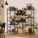 4 Tier Bookcase Tall Bookshelf with Open Display Shelves for Living Room - 58.6"D x 11.8"W x 54.3"H